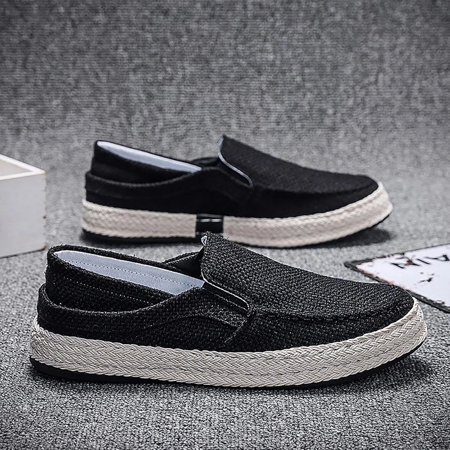 2022 Men's New Spring And Autumn Fisherman's Shoes Canvas Thick Soled Slip On Shoes Leather Tennis Shoes for Men Casual Soft