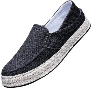 2022 Men's New Spring And Autumn Fisherman's Shoes Canvas Thick Soled Slip On Shoes Leather Tennis Shoes for Men Casual Soft