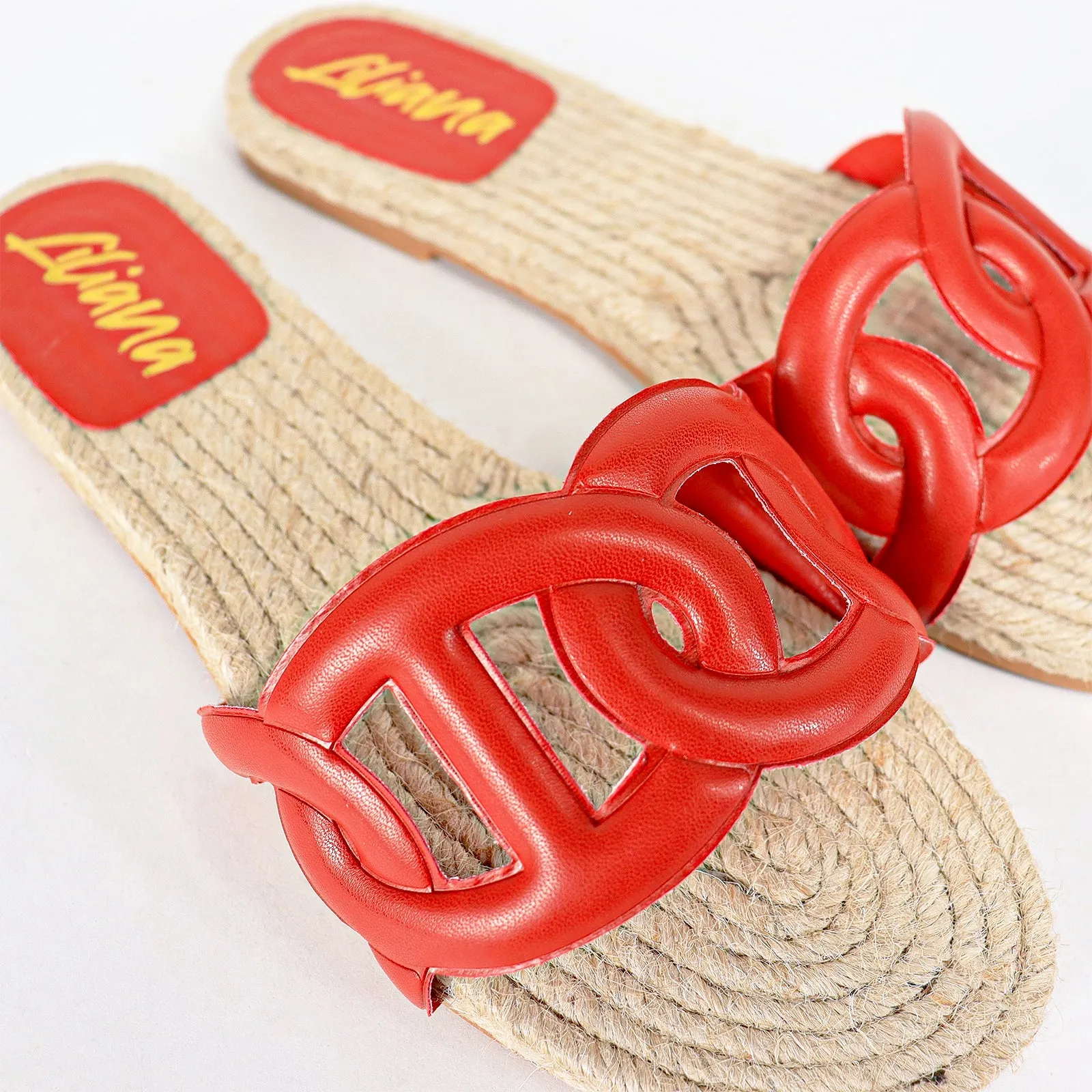 AILEEN-1 PU FOAM UPPER ESPADRILLE SANDAL - RED