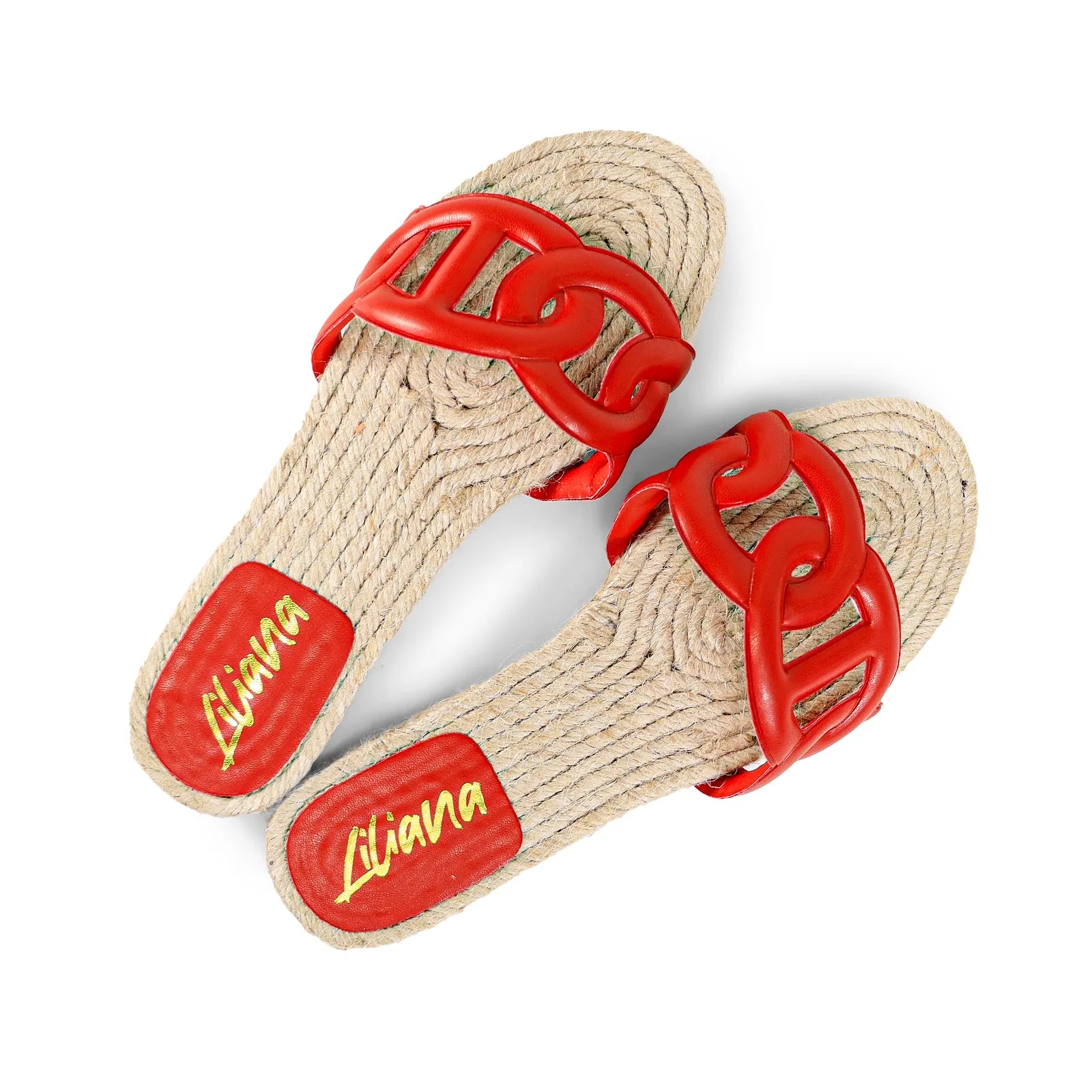 AILEEN-1 PU FOAM UPPER ESPADRILLE SANDAL - RED