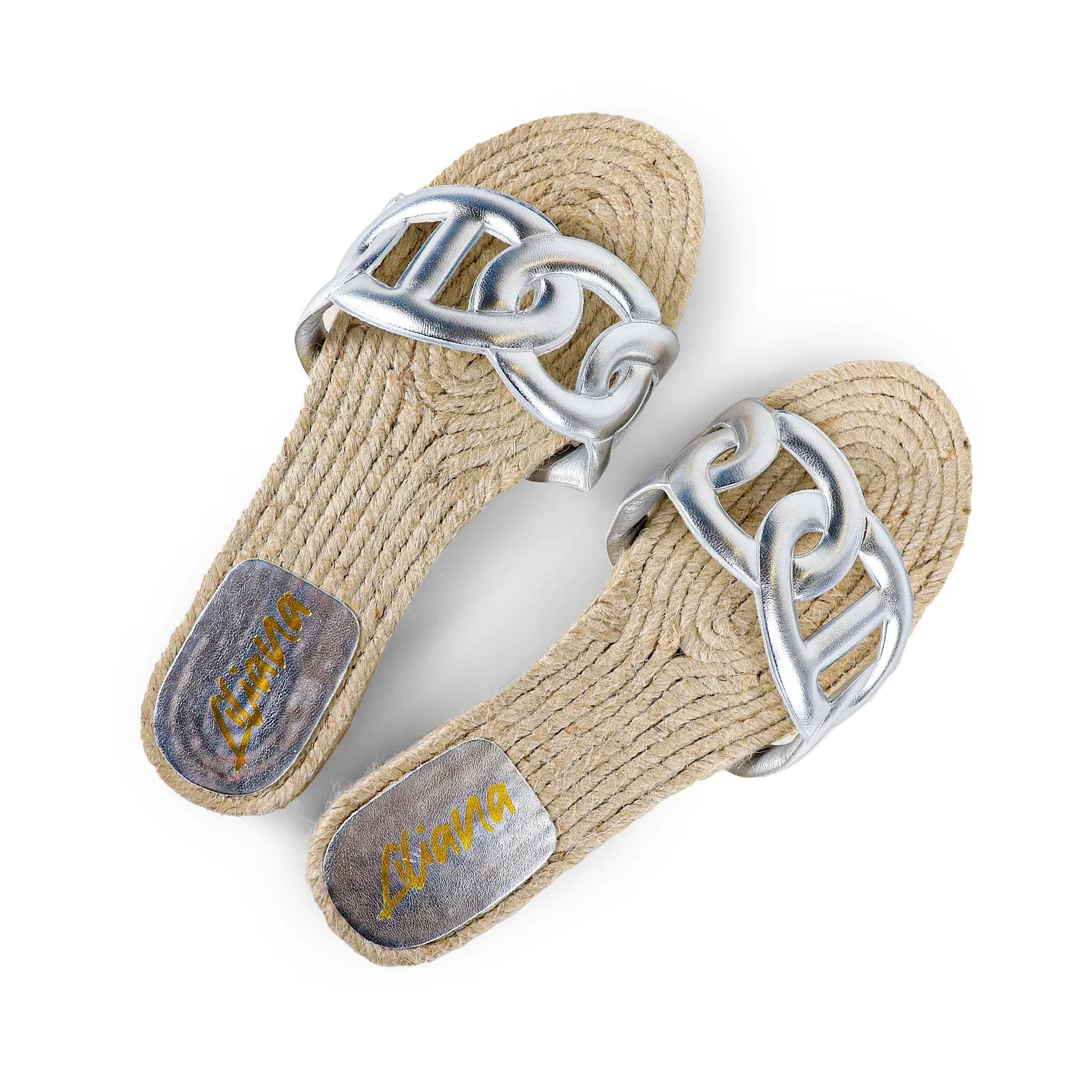 AILEEN-1 PU FOAM UPPER ESPADRILLE SANDAL - SILVER