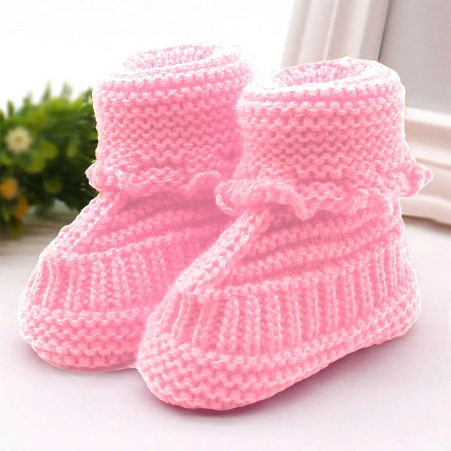 Baby Booties Newborn First Walking Cozy Shoes Warm Knit Soft Booties for Toddler Infant Boy Girl Non Slip rib Shoes