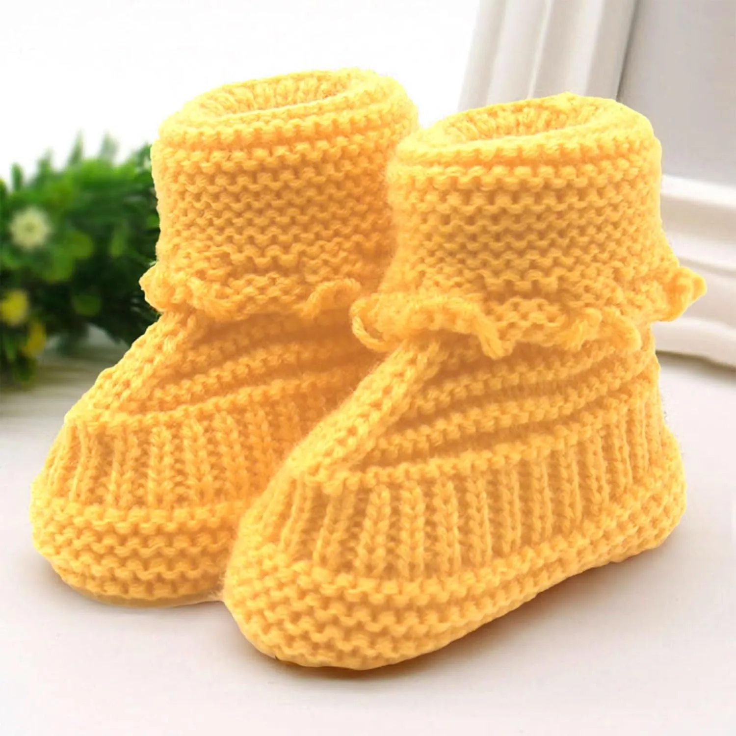 Baby Booties Newborn First Walking Cozy Shoes Warm Knit Soft Booties for Toddler Infant Boy Girl Non Slip rib Shoes
