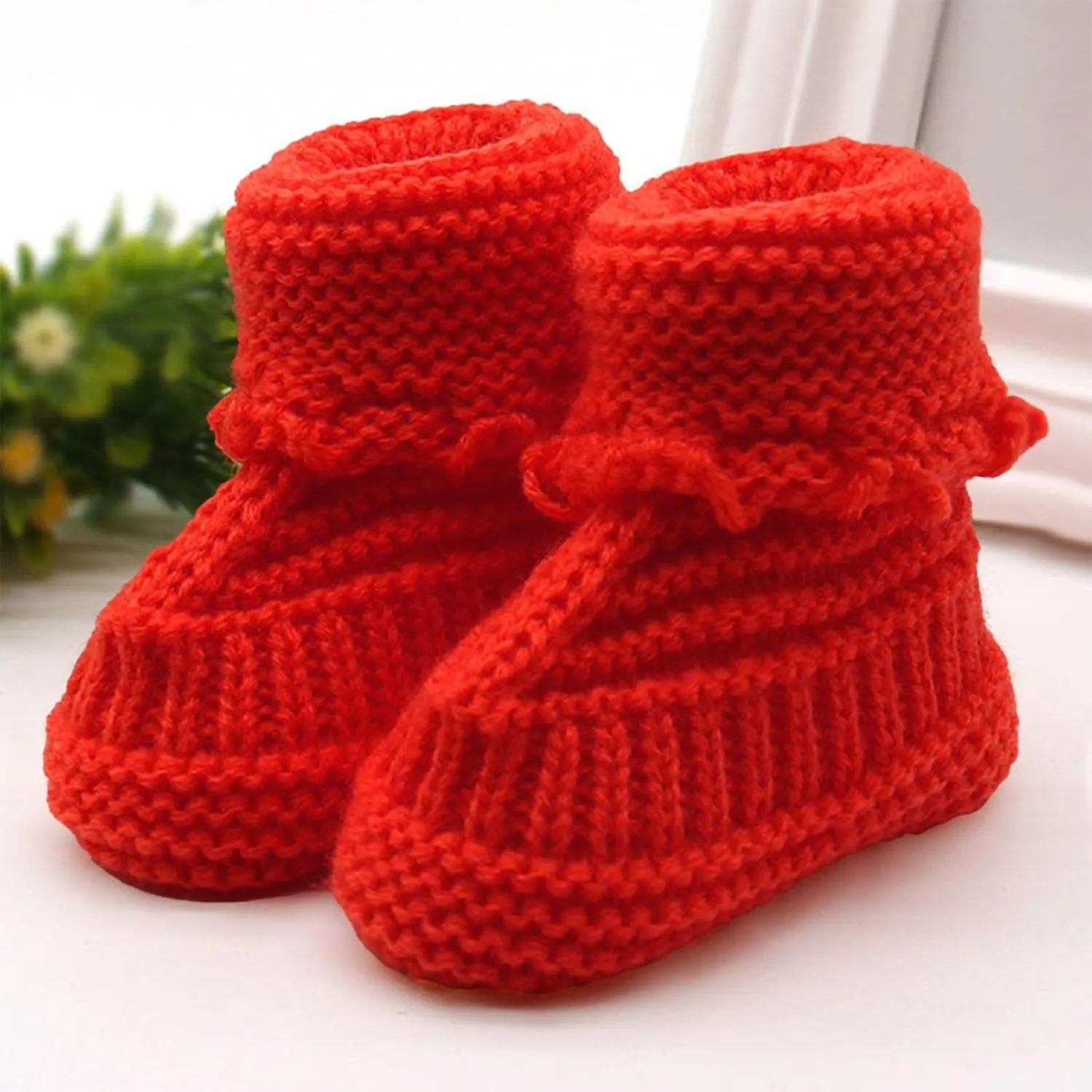 Baby Booties Newborn First Walking Cozy Shoes Warm Knit Soft Booties for Toddler Infant Boy Girl Non Slip rib Shoes