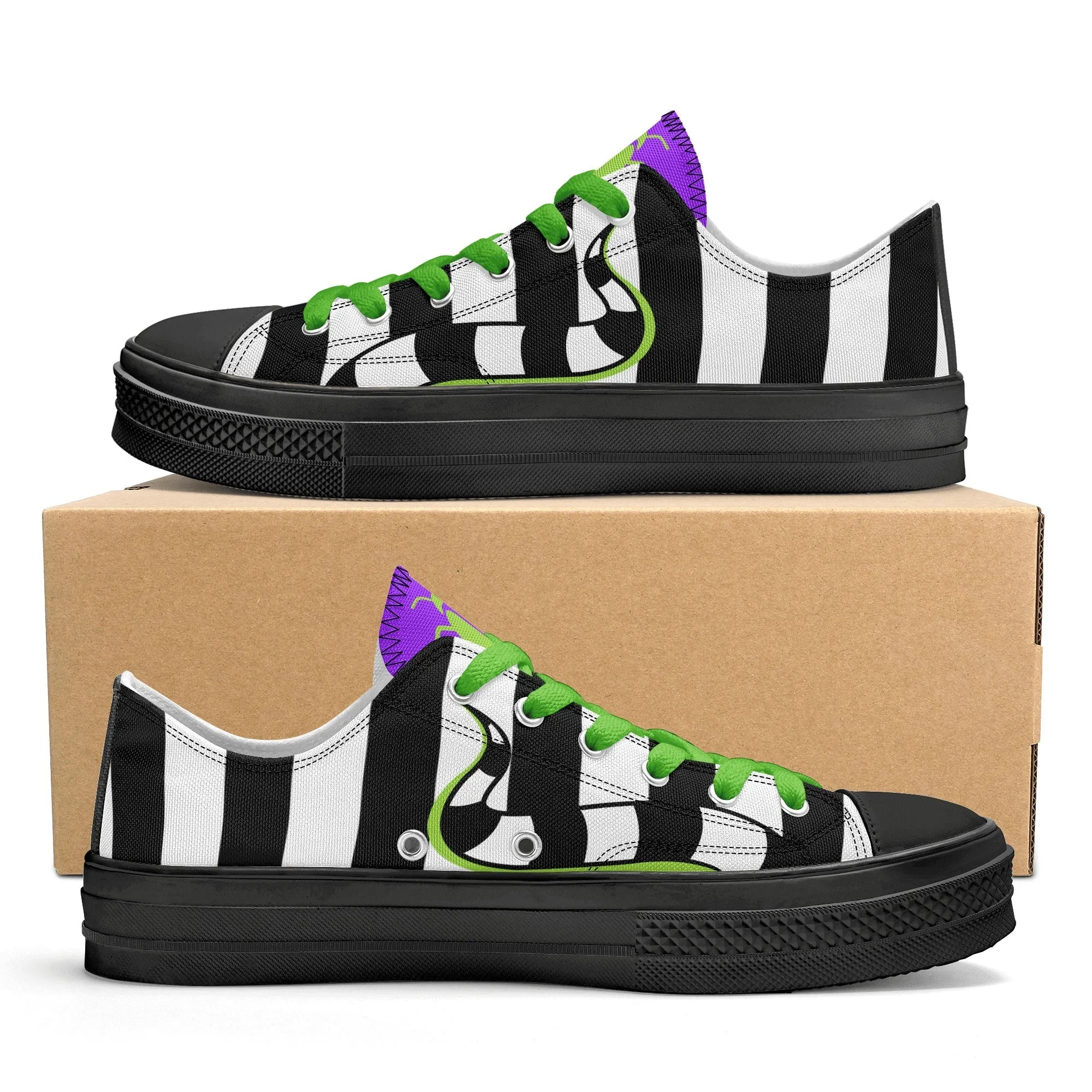 Beetlejuice & Sandworm Low Top Canvas Sneakers (Women's sizes)