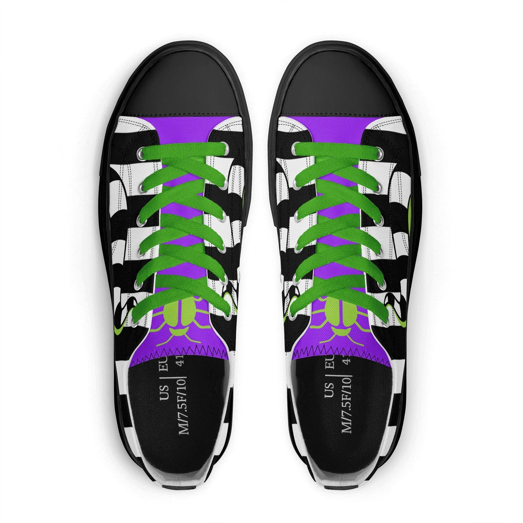 Beetlejuice & Sandworm Low Top Canvas Sneakers (Women's sizes)