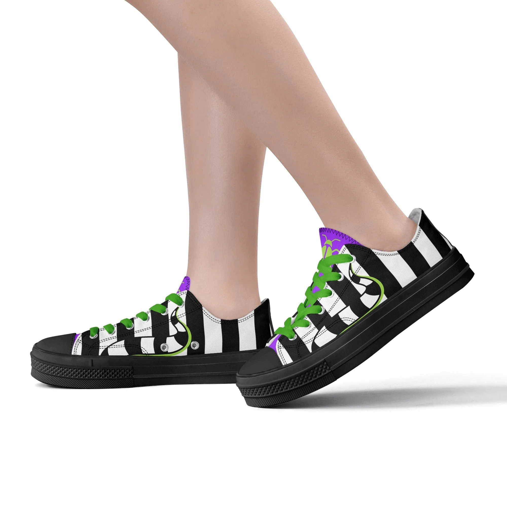 Beetlejuice & Sandworm Low Top Canvas Sneakers (Women's sizes)