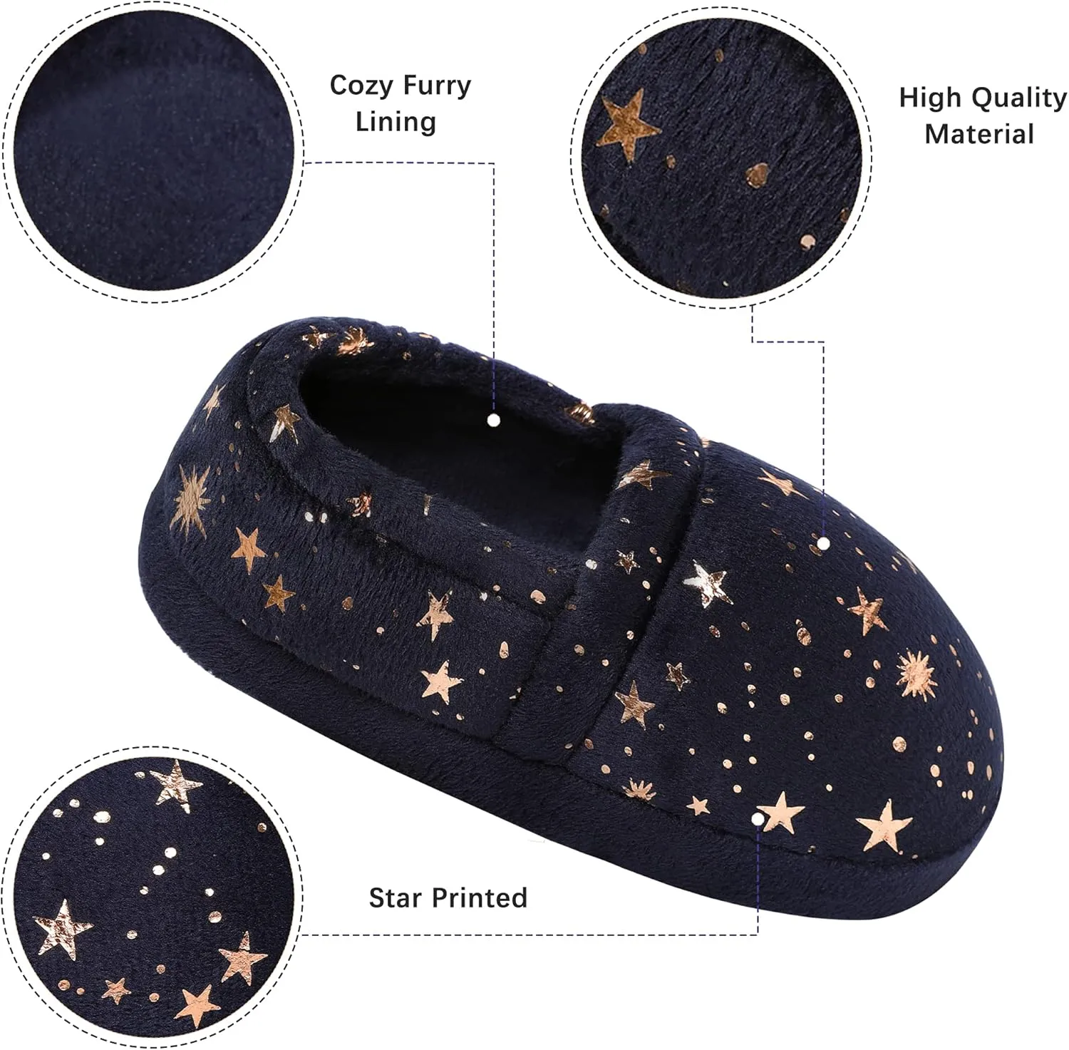 Bigwow Kids Slippers for Girls Toddler Elastic Heel House Shoes Cozy Memory Foam Slippers Boys Indoor Outdoor