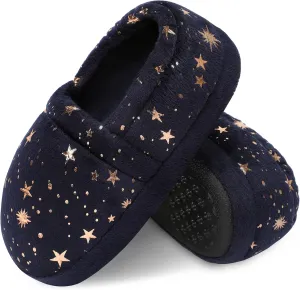 Bigwow Kids Slippers for Girls Toddler Elastic Heel House Shoes Cozy Memory Foam Slippers Boys Indoor Outdoor