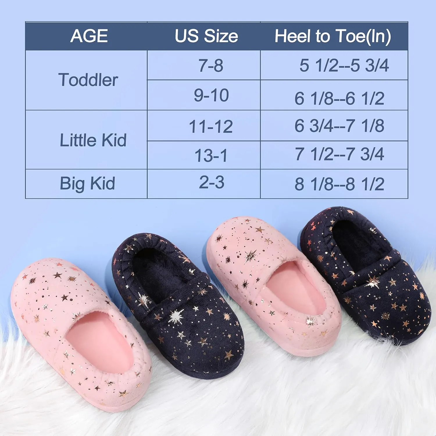 Bigwow Kids Slippers for Girls Toddler Elastic Heel House Shoes Cozy Memory Foam Slippers Boys Indoor Outdoor
