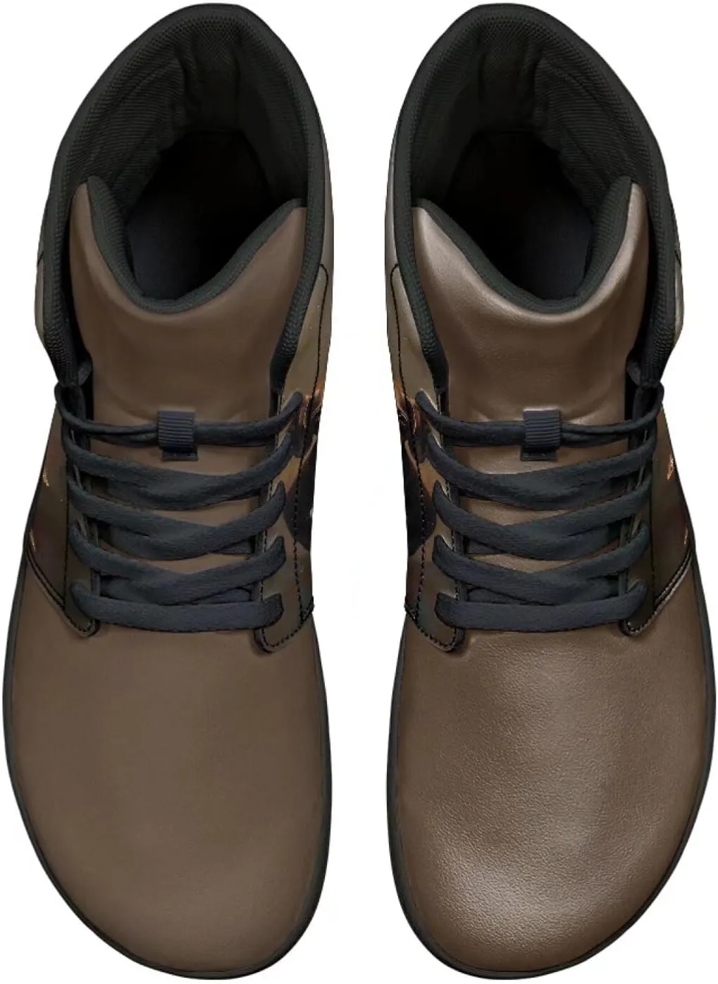 Binienty Barefoot Shoes Men Wide Toe Box High Top PU Minimalist Zero Drop Sneakers Outdoor Footwear