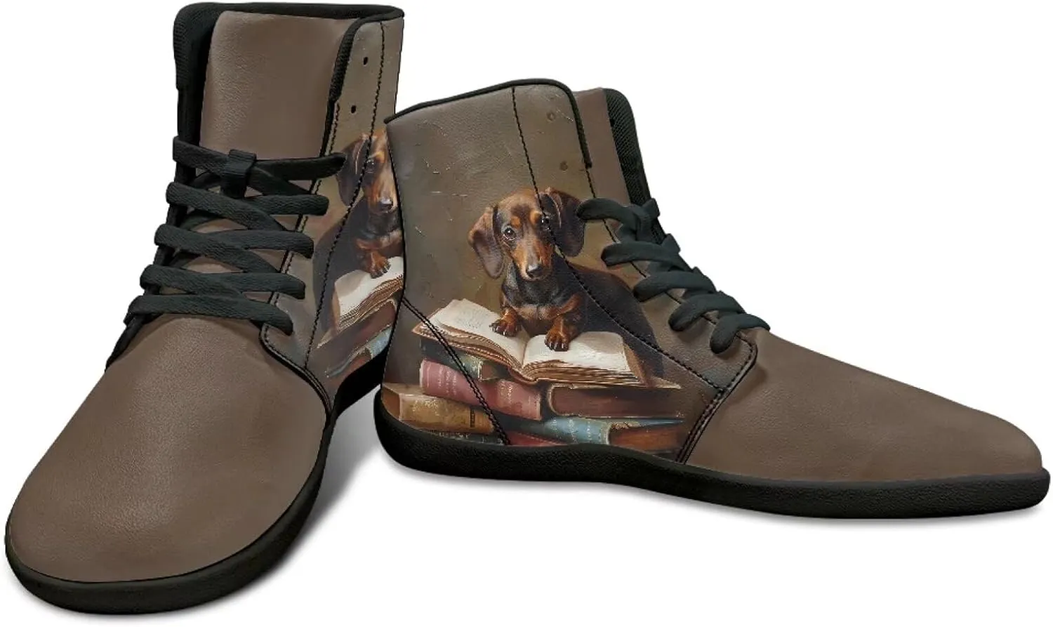 Binienty Barefoot Shoes Men Wide Toe Box High Top PU Minimalist Zero Drop Sneakers Outdoor Footwear