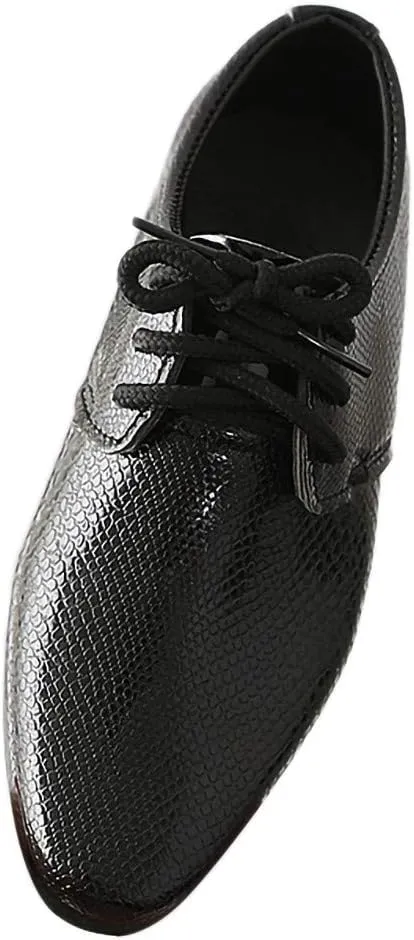 Boys Derb Leather Dress Shoes Pointed Toe Oxford Lce Up Part Performance Prom British Style Footwear for Kids