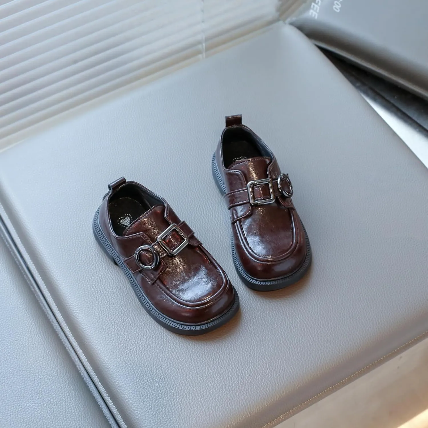 Children's Classic Oxford Dress Shoes, Black Leather, Lace-up and Hook-and-Loop Styles