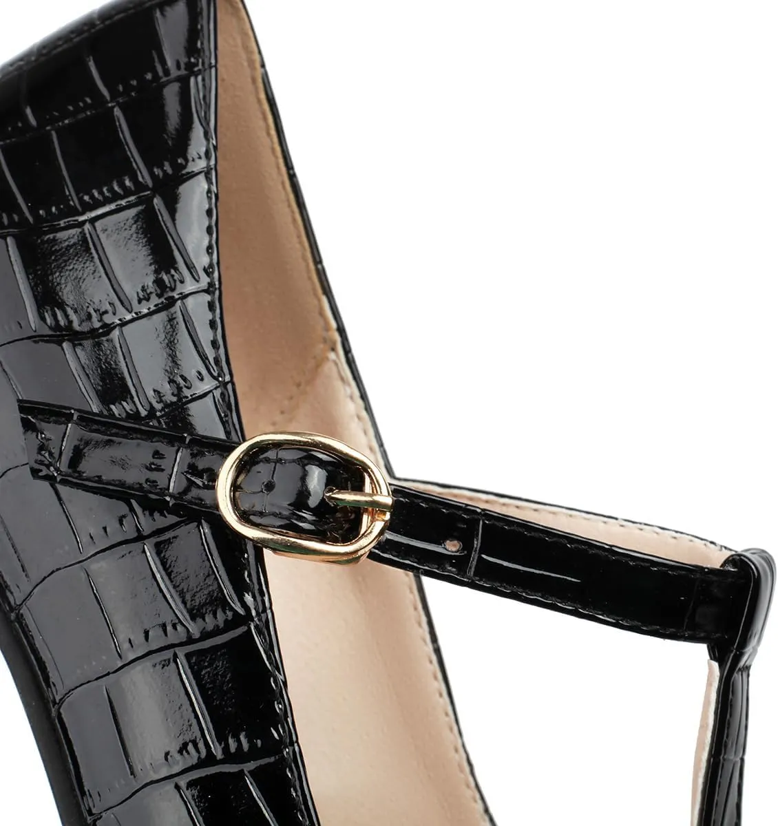 Chunky High Heels Closed Round Toe Mary Jane Pumps