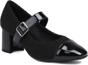 Chunky High Heels Closed Round Toe Mary Jane Pumps