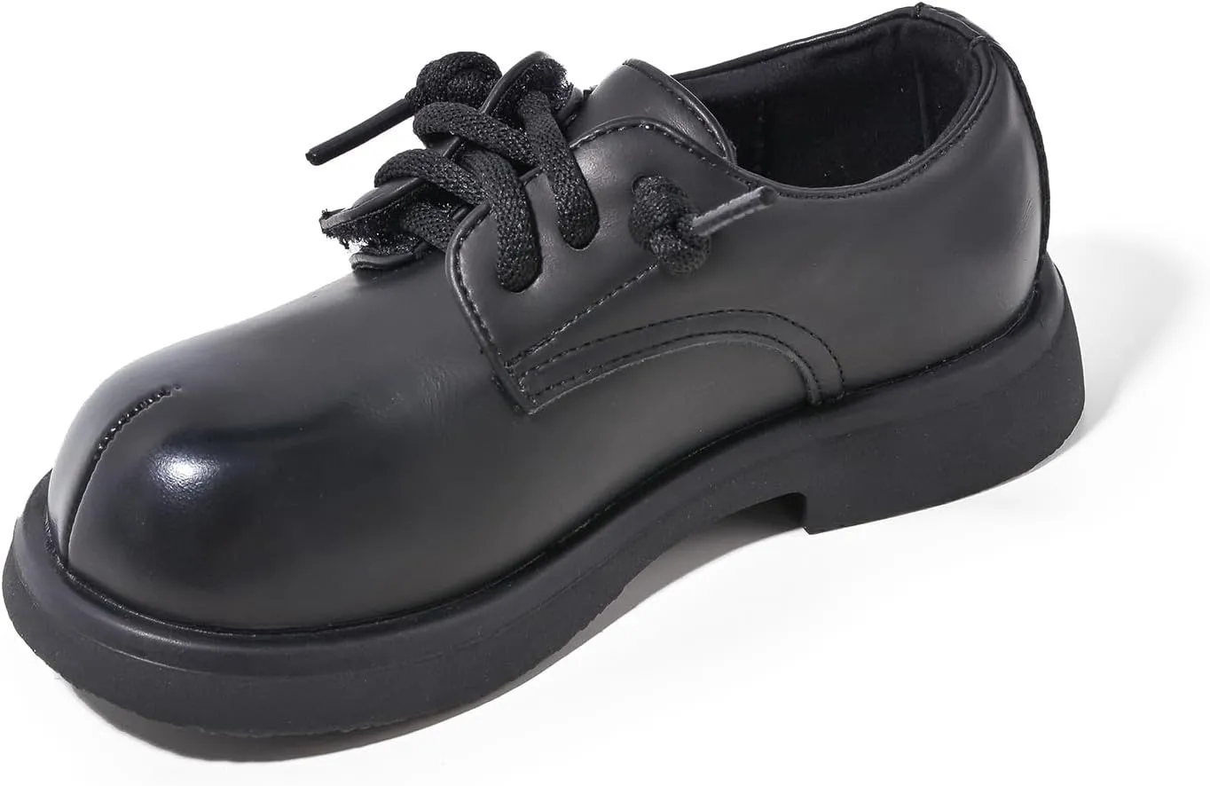 Classic Oxford Dress Shoes, Lace-up School Uniform Shoes, Black