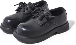 Classic Oxford Dress Shoes, Lace-up School Uniform Shoes, Black