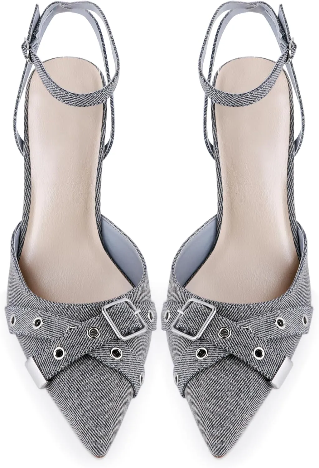 Closed Toe Ankle Strap Heels Women Pumps Pointed Toe Heeled Sandals for Women Stiletto Wedding Dress Shoes