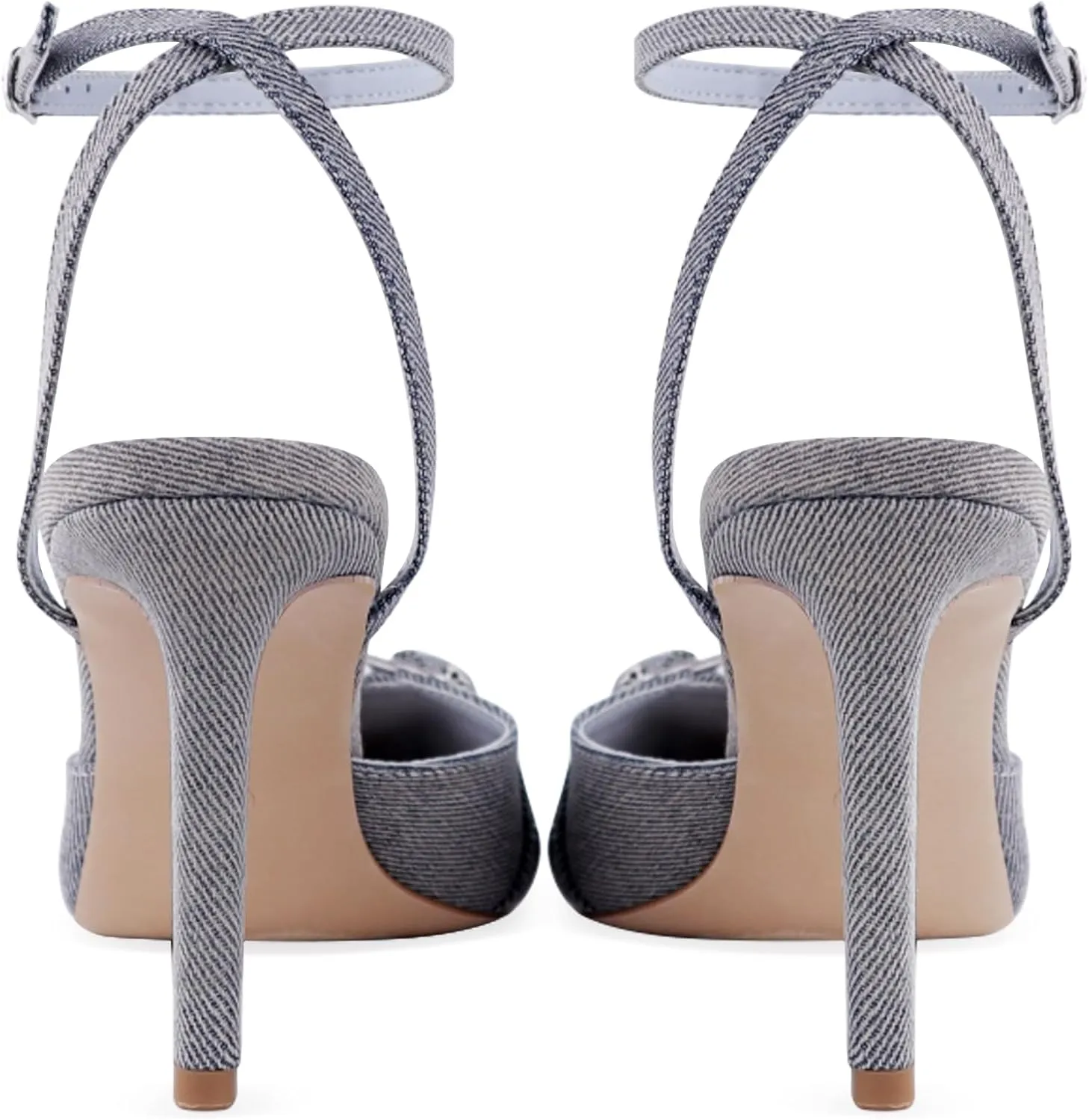 Closed Toe Ankle Strap Heels Women Pumps Pointed Toe Heeled Sandals for Women Stiletto Wedding Dress Shoes