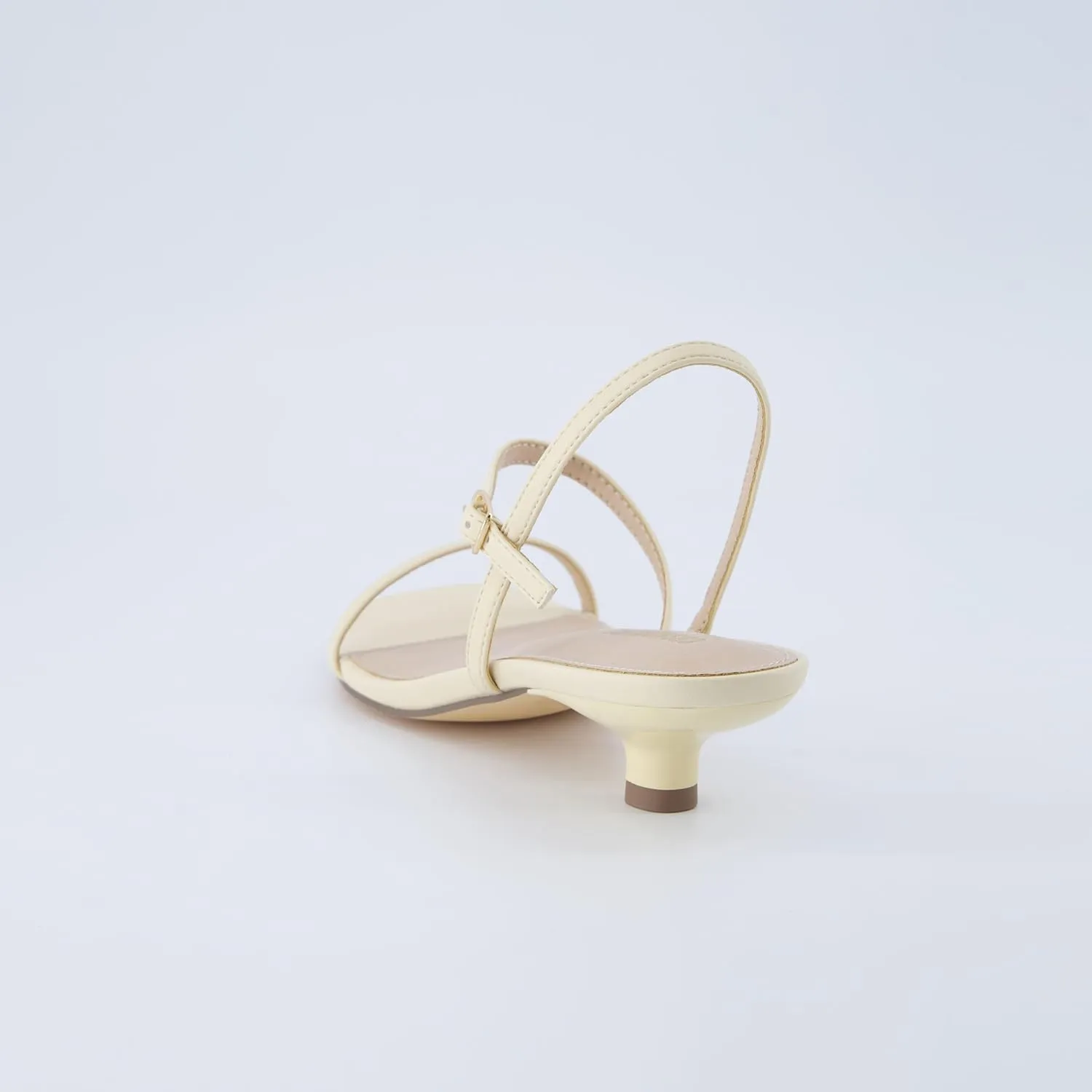 CUSHIONAIRE Soprano Womens One Band Kitten Heel with Ankle Strap  Minimalist Dress Sandal with Memory Foam & Strappy Silhouette