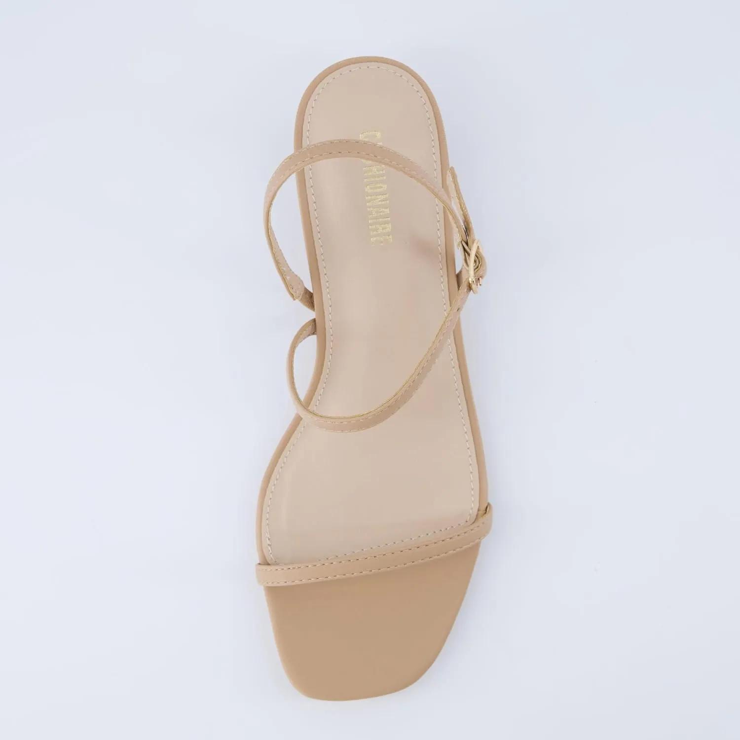 CUSHIONAIRE Soprano Womens One Band Kitten Heel with Ankle Strap  Minimalist Dress Sandal with Memory Foam & Strappy Silhouette