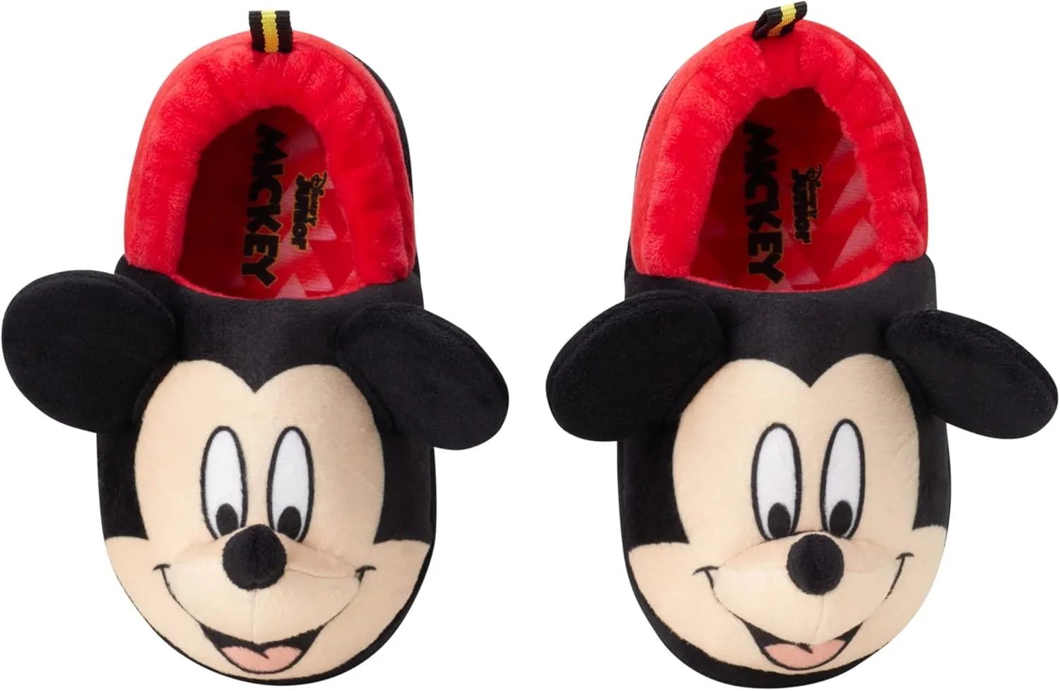 Disney Boys Mickey Mouse Slippers  Cozy Plush Fuzzy Slippers: Non-Slip, Non-Skid Slippers for Boys (Toddler/Little Kid)