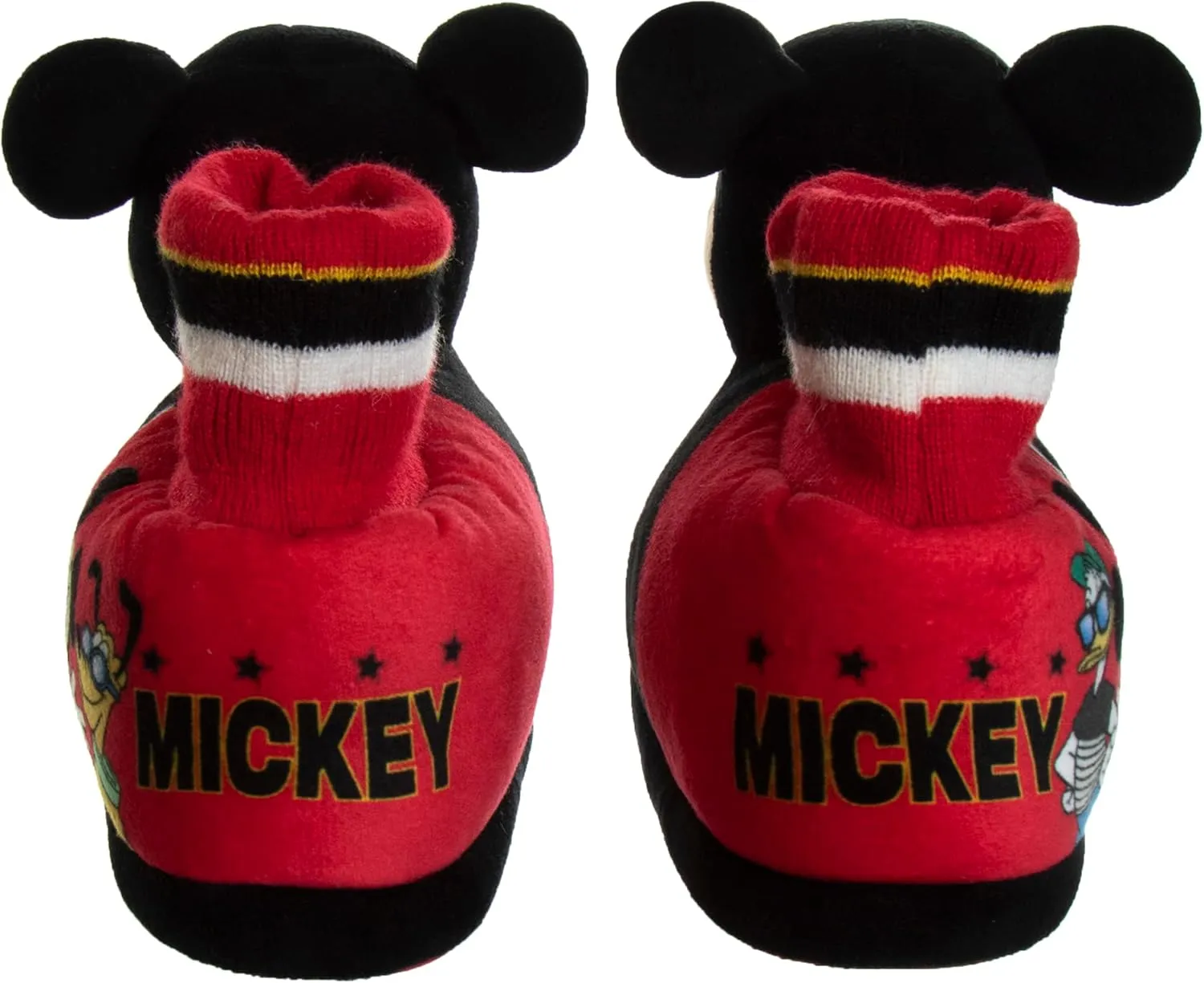 Disney Boys Mickey Mouse Slippers  Cozy Plush Fuzzy Slippers: Non-Slip, Non-Skid Slippers for Boys (Toddler/Little Kid)