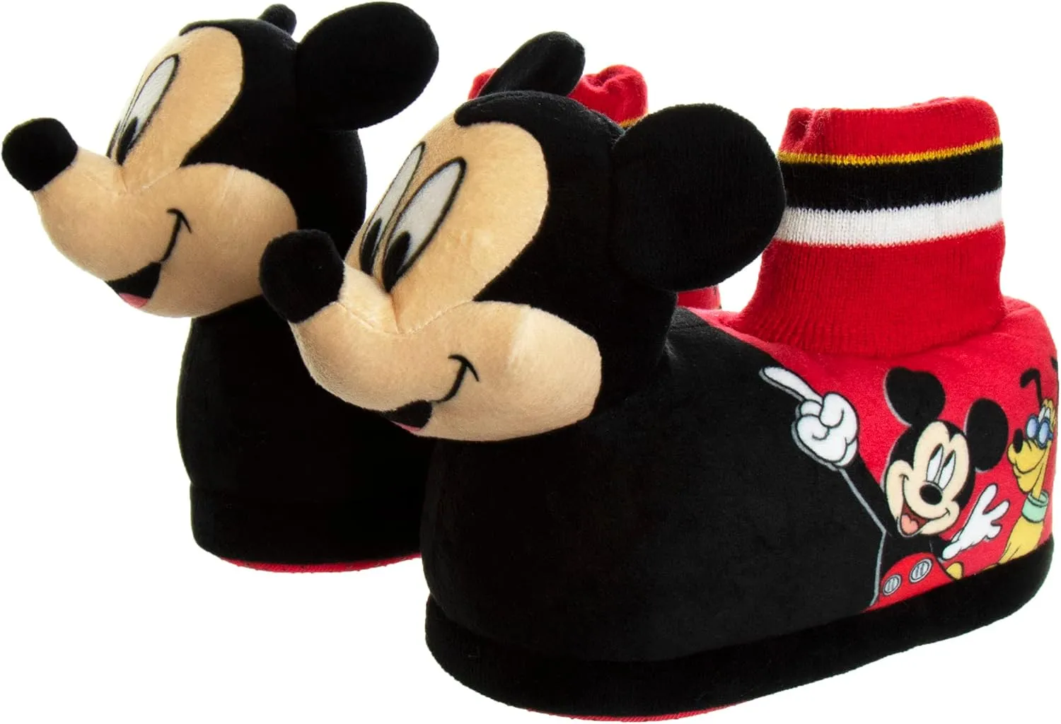 Disney Boys Mickey Mouse Slippers  Cozy Plush Fuzzy Slippers: Non-Slip, Non-Skid Slippers for Boys (Toddler/Little Kid)