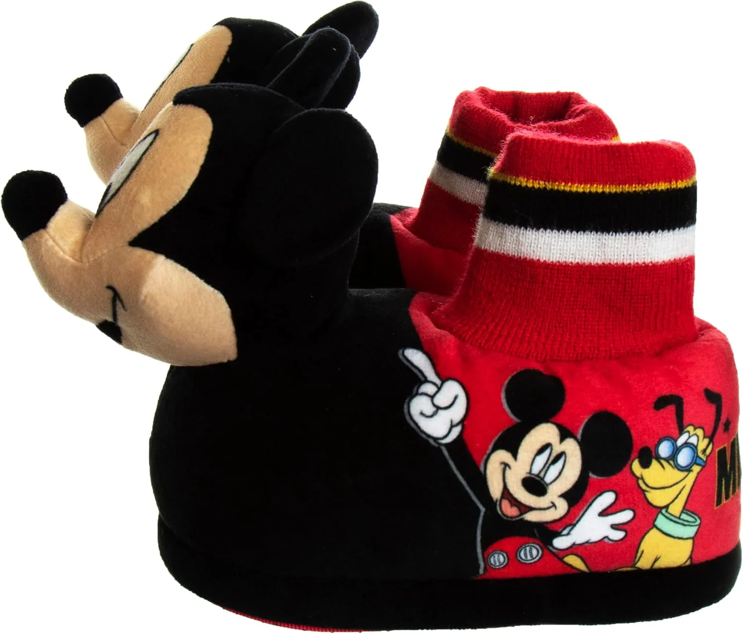 Disney Boys Mickey Mouse Slippers  Cozy Plush Fuzzy Slippers: Non-Slip, Non-Skid Slippers for Boys (Toddler/Little Kid)