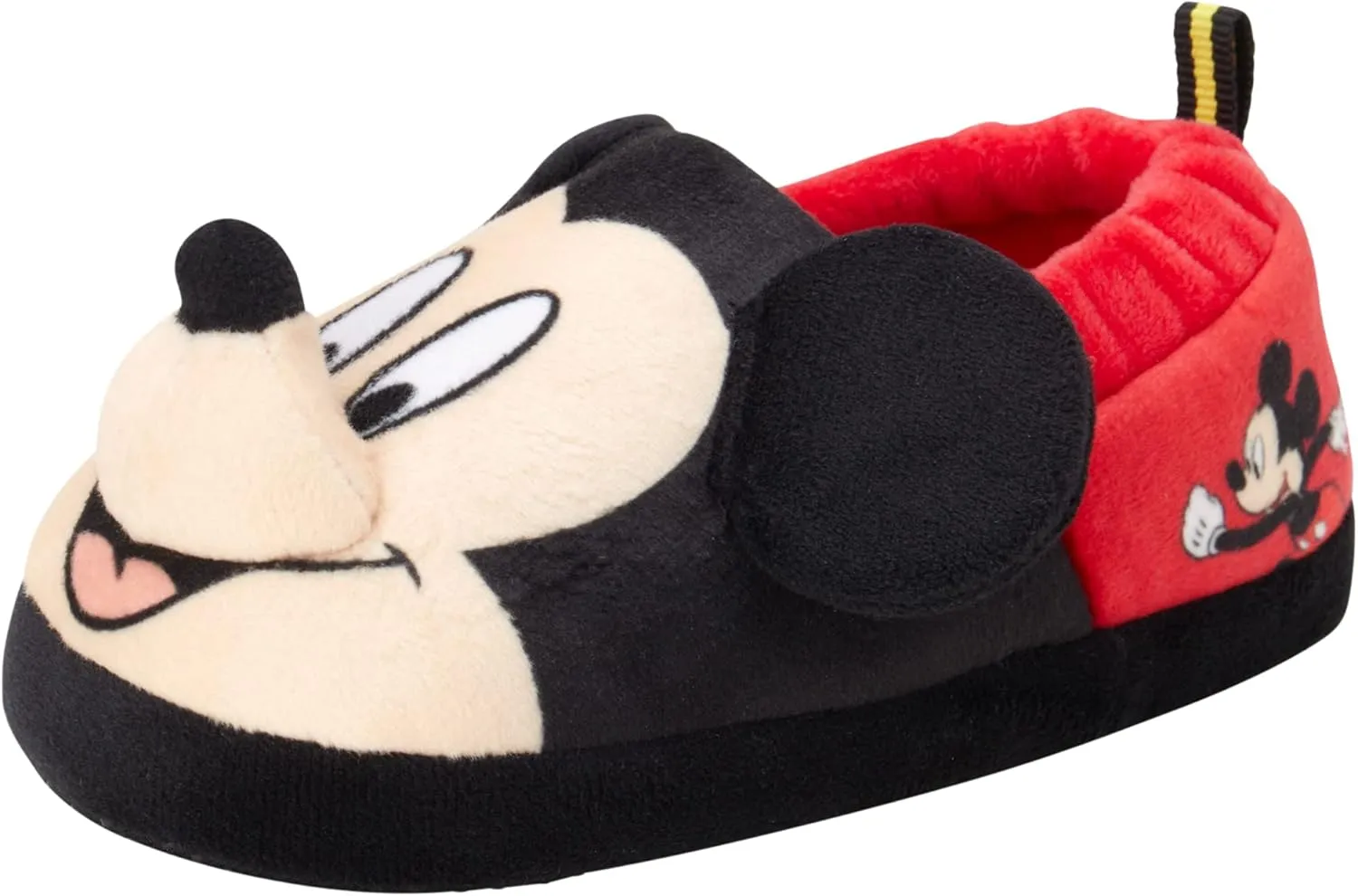Disney Boys Mickey Mouse Slippers  Cozy Plush Fuzzy Slippers: Non-Slip, Non-Skid Slippers for Boys (Toddler/Little Kid)