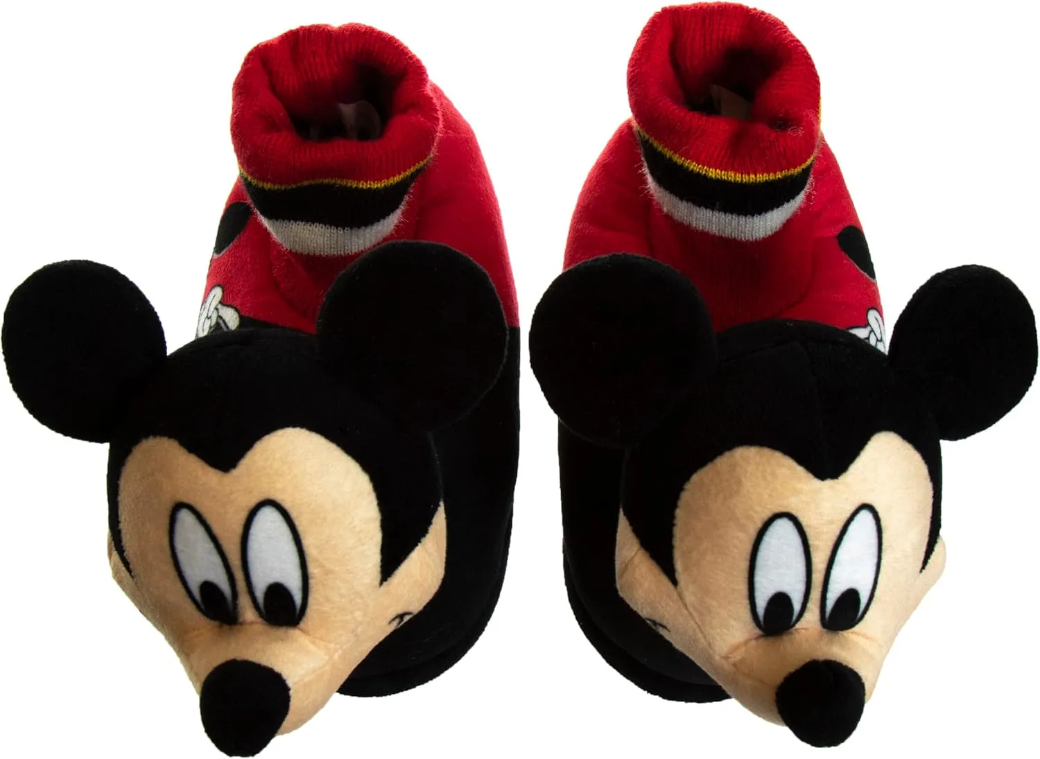 Disney Boys Mickey Mouse Slippers  Cozy Plush Fuzzy Slippers: Non-Slip, Non-Skid Slippers for Boys (Toddler/Little Kid)