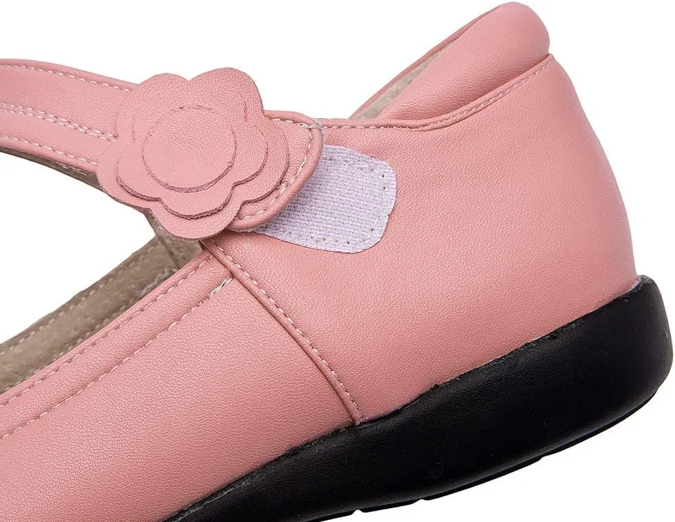DKZSYIM Toddler Girls Dress Shoes Ballet Wedding Party Princess School Uniform Mary Jane Flats Shoes,Model KM 222PU