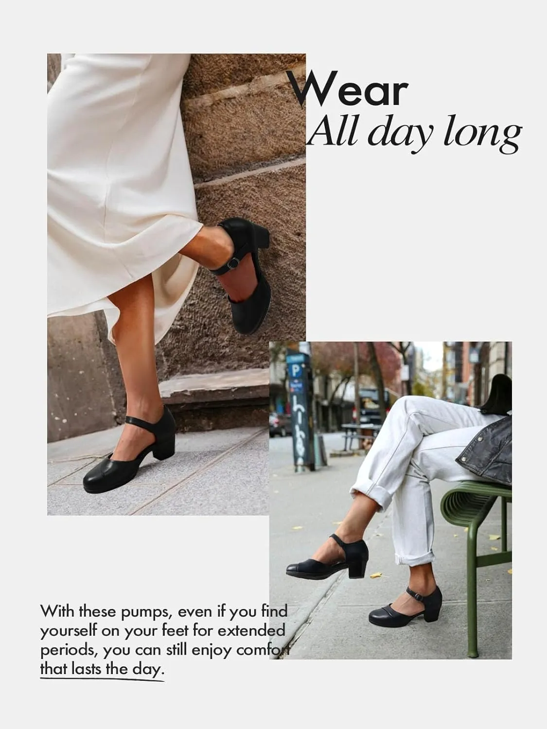 DREAM PAIRS Women's Dress Shoes Mary Janes Comfortable Low Block Heels Pumps Round Closed Toe Chunky Ankle Strap Shoes for Work Flight