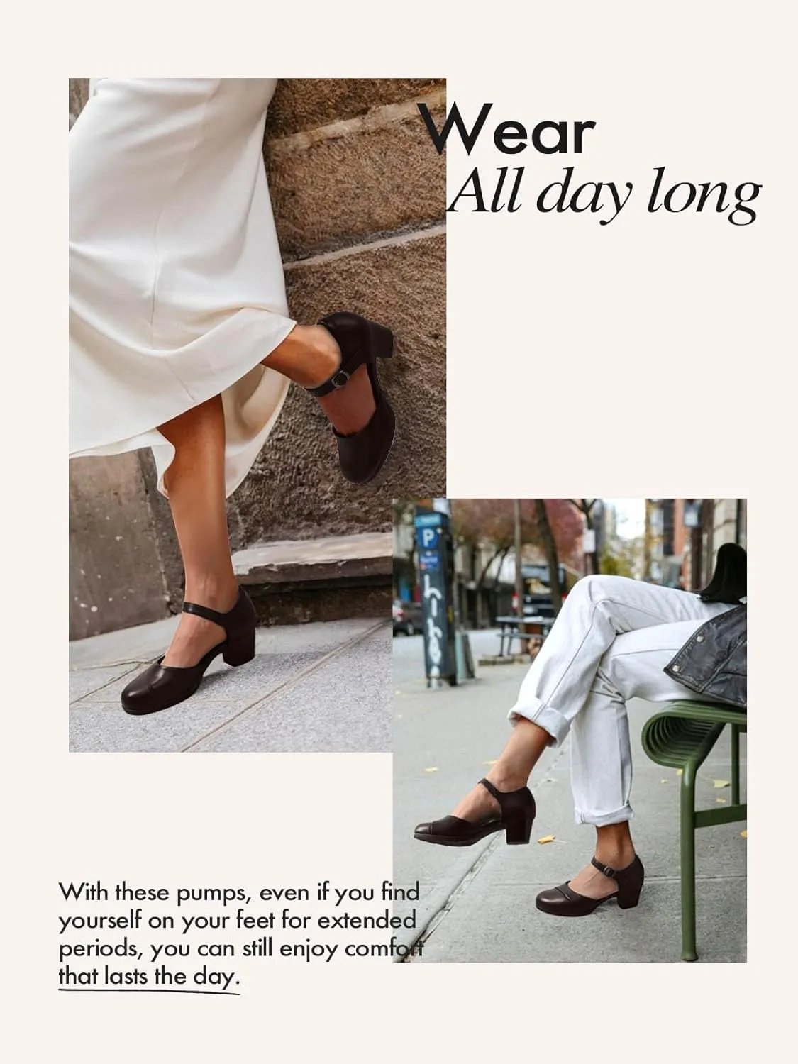 DREAM PAIRS Women's Dress Shoes Mary Janes Comfortable Low Block Heels Pumps Round Closed Toe Chunky Ankle Strap Shoes for Work Flight