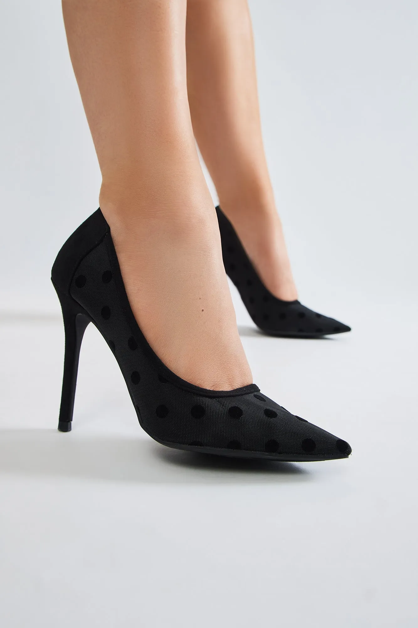 Feeling Perfect Polka Dot Pumps - Black
