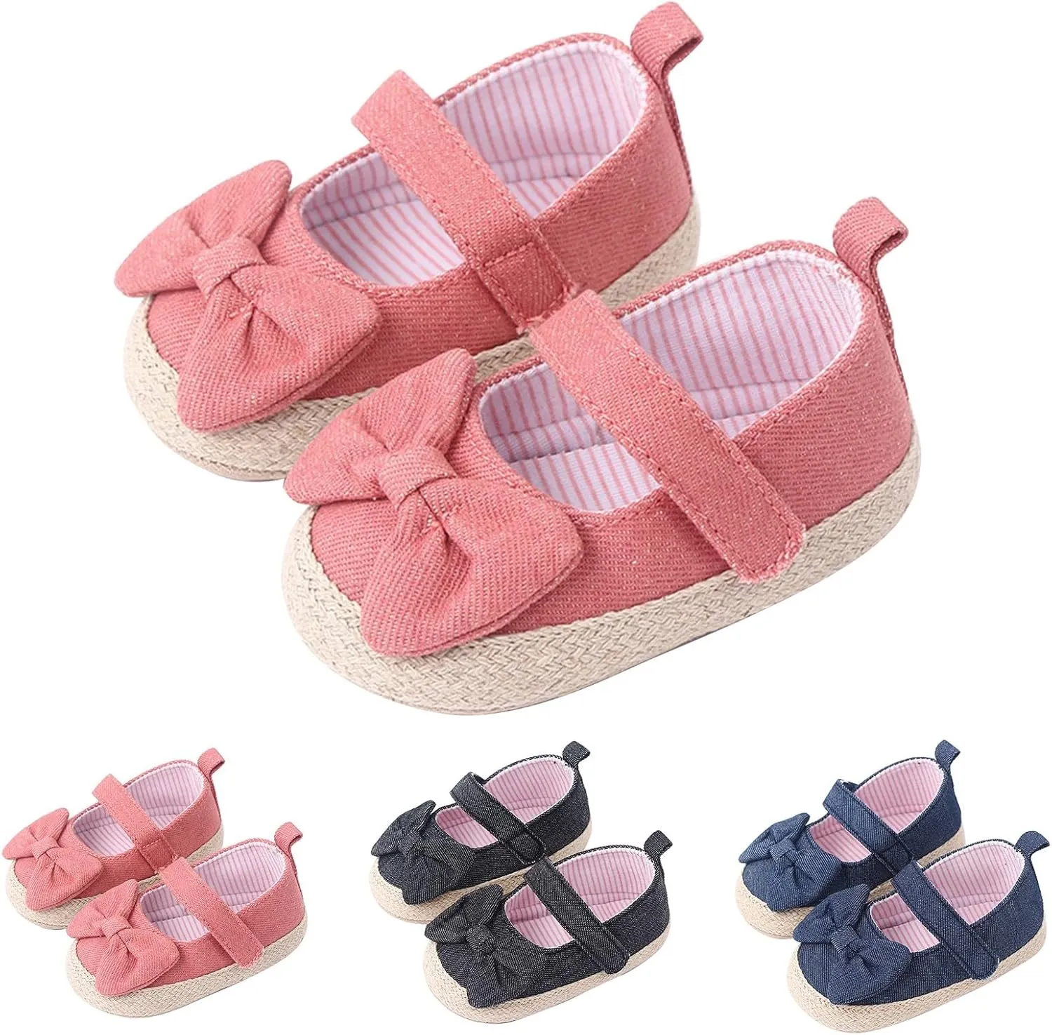 First Walkers Bowknot Flat Shoes for Baby Girls 2025 Summer Stylish Lightweight Platform Princess Cute Dress Shoes