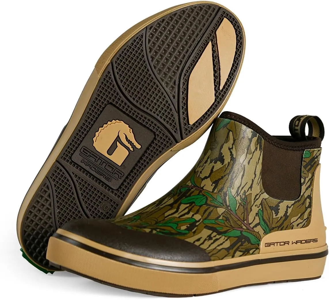 Gator Waders Men's Camp Boots - Durable Slip-Resistant Neoprene Lined Waterproof Ankle Boots for Camping, Fishing & Hiking