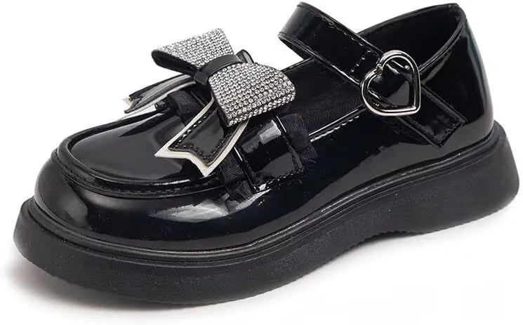 Girls Dress Shoes Wedding Party Heel Mary Jane Princess Bow Shoes