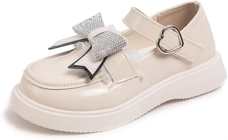 Girls Dress Shoes Wedding Party Heel Mary Jane Princess Bow Shoes