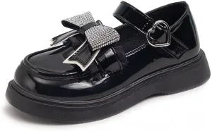 Girls Dress Shoes Wedding Party Heel Mary Jane Princess Bow Shoes