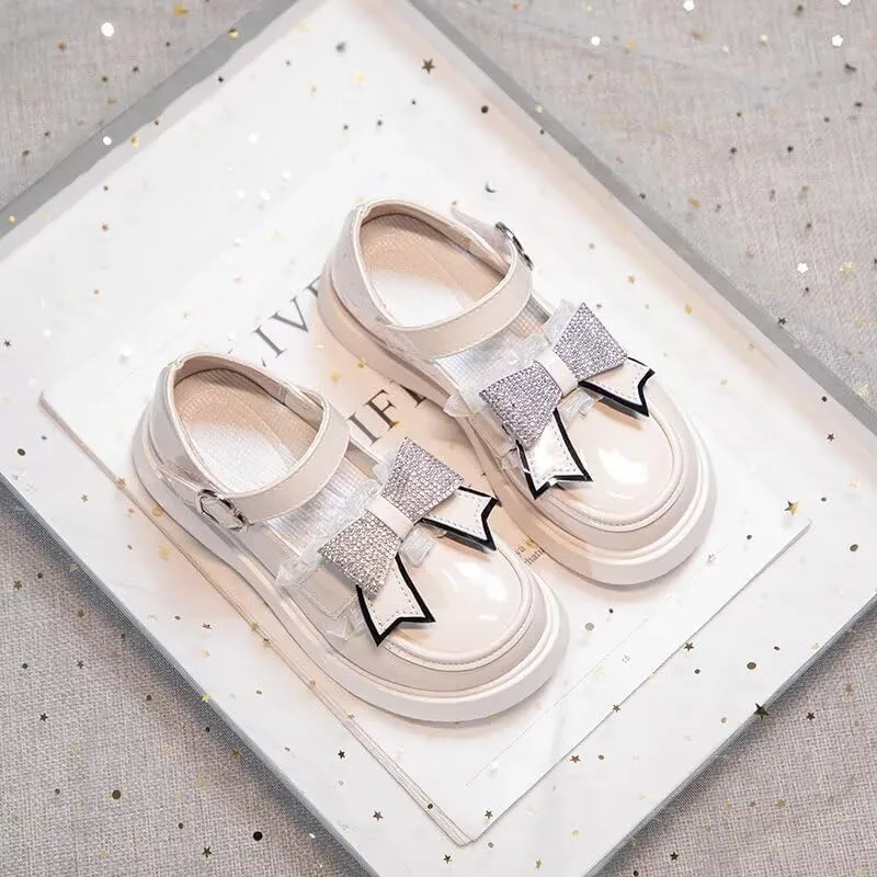 Girls Dress Shoes Wedding Party Heel Mary Jane Princess Bow Shoes