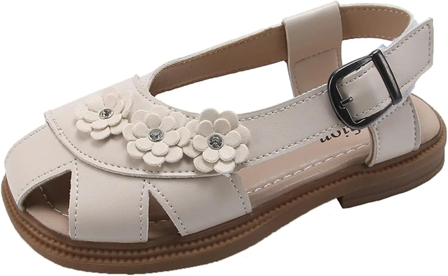 Girls Flower Hollow Beach Shoes 2025 Stylish Kids Lightweight Soft Sole Slip On Buckle Girls Slippers Toddler Shoes