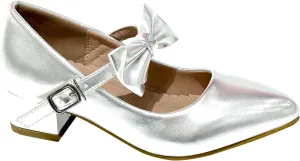 Girls Sparkly Dress Shoes Mary Jane Shoes Bow Wedding Princess Pumps TR323