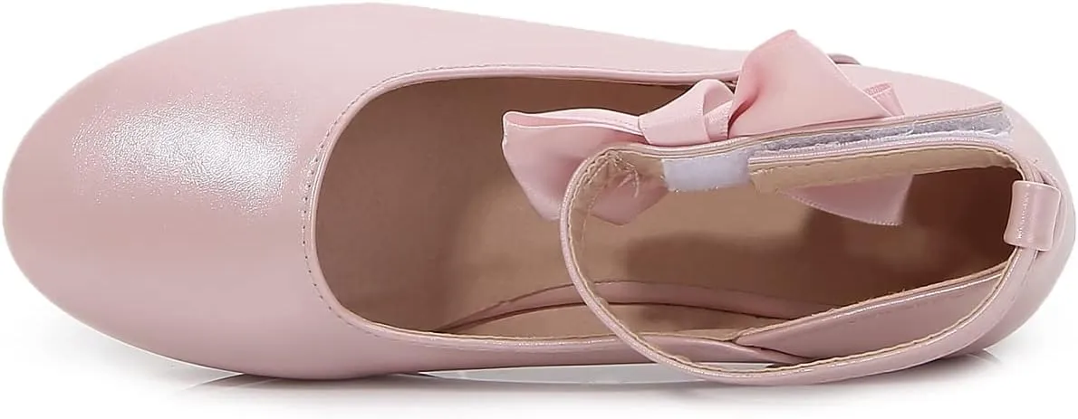 Girls/Toddlers Toddler Ballet Flats Mesh Bow Scallop Ankle Strap Dress Dress Dress Flats Cute Flower Girl Shoes