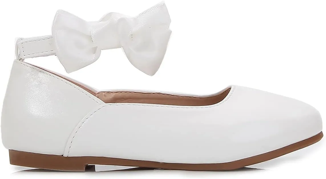 Girls/Toddlers Toddler Ballet Flats Mesh Bow Scallop Ankle Strap Dress Dress Dress Flats Cute Flower Girl Shoes