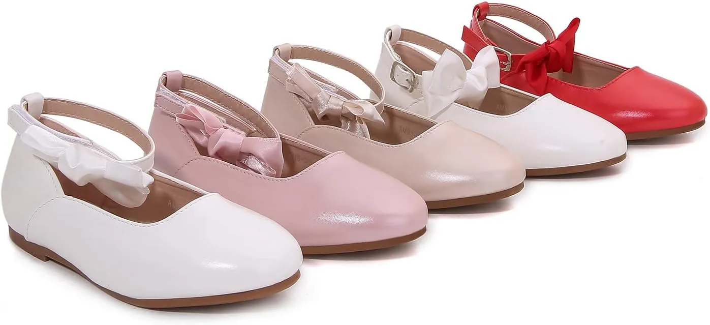 Girls/Toddlers Toddler Ballet Flats Mesh Bow Scallop Ankle Strap Dress Dress Dress Flats Cute Flower Girl Shoes
