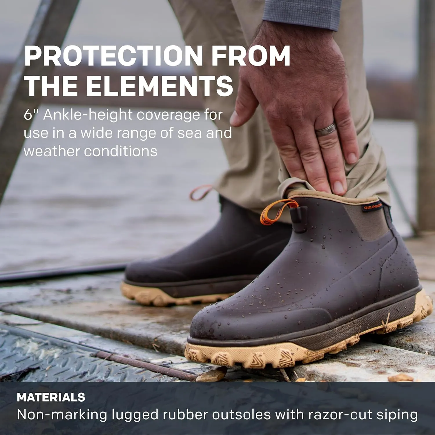 Grundens Mens Deviation 6 Ankle Boot | Durable, Waterproof