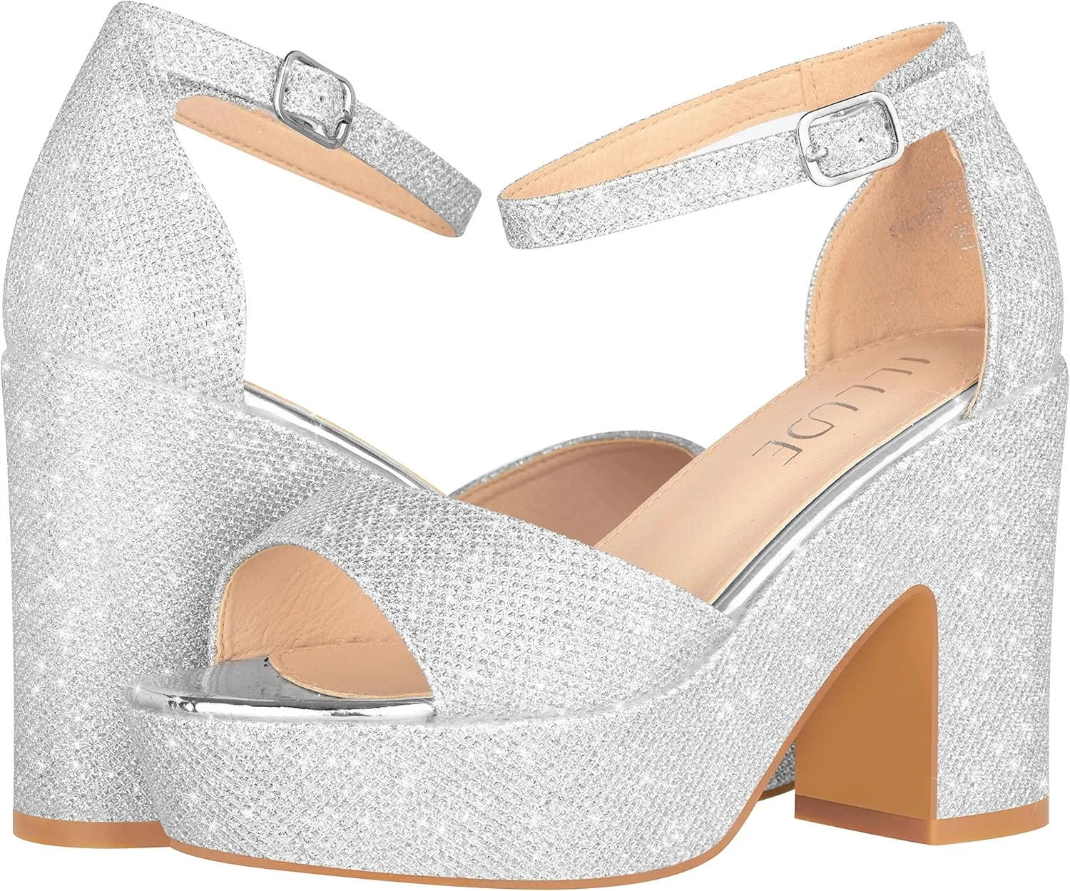 ILLUDE Women's Platform Heels Sandals Ankle Strap Block Chunky Heel Open Toe Platform Wedge Sandals  Cleo