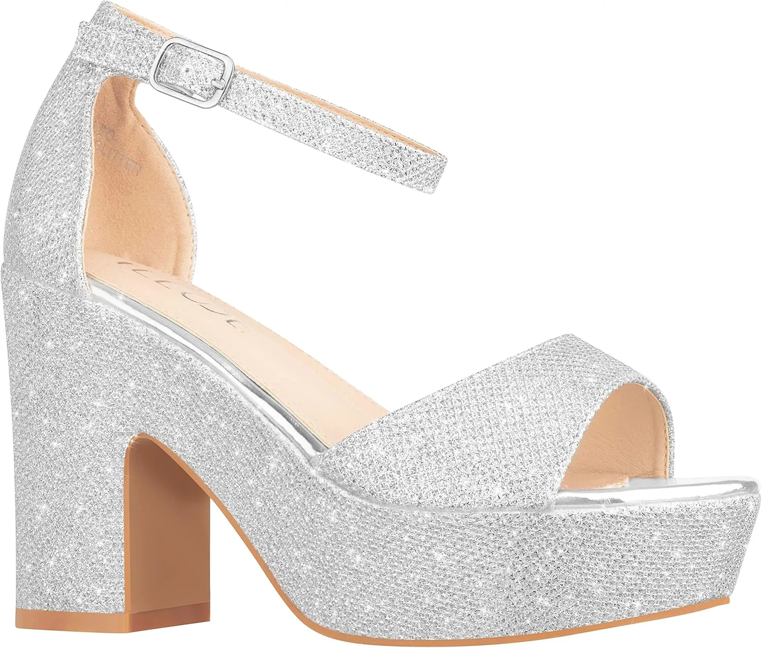 ILLUDE Women's Platform Heels Sandals Ankle Strap Block Chunky Heel Open Toe Platform Wedge Sandals  Cleo